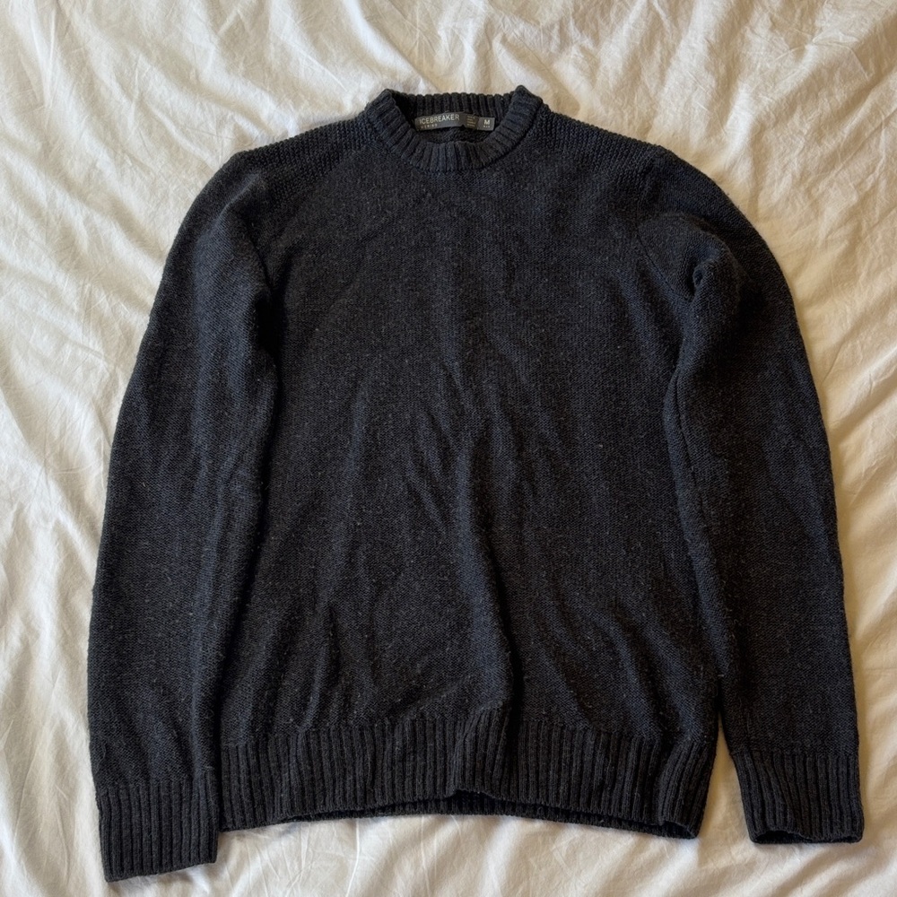 Icebreaker Men's Grey Crewneck Merino Sweater